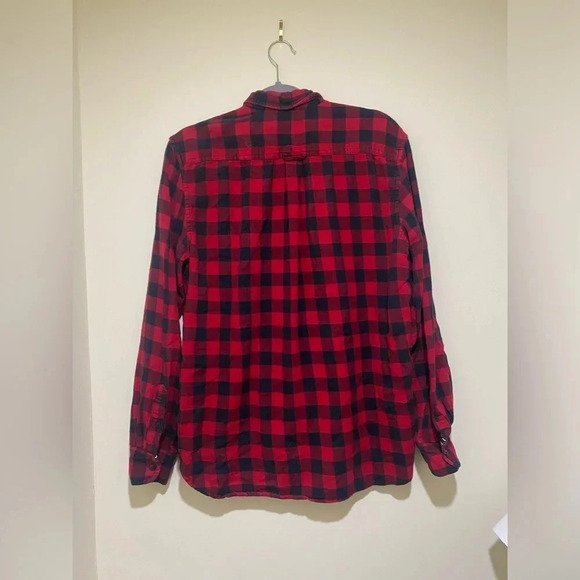 On The Road Black 100% Cotten Black and Red Flannel men’s Shirt size medium - Picture 9 of 12